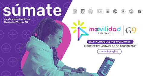La imagen promueve una experiencia de movilidad virtual G9 para estudiantes.