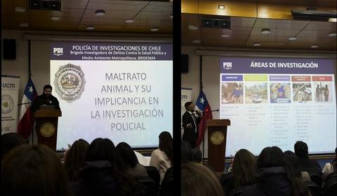 Un seminario sobre maltrato animal y su relación con la investigación policial en Chile.