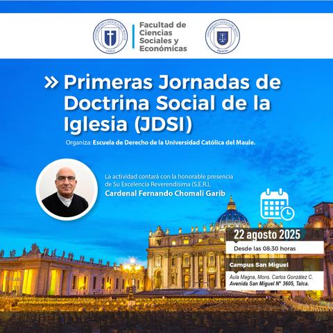 Anuncio de las Primeras Jornadas de Doctrina Social de la Iglesia en San Miguel.