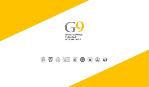 Logotipo del G9, que agrupa universidades públicas no estatales en un diseño moderno.