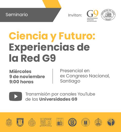 Convocatoria a un seminario sobre ciencia y futuro que se llevará a cabo en Santiago.