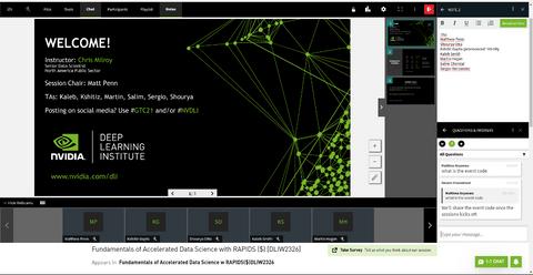 Presentación de un curso sobre ciencia de datos acelerada con RAPIDS de NVIDIA.