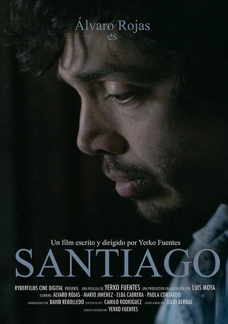 Un cartel de la película 'Santiago', donde se destaca la imagen de un hombre con expresión pensativa.