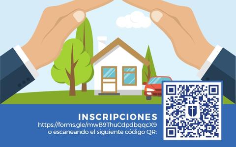 Imagen que muestra una casa con un coche y un código QR para inscripciones.