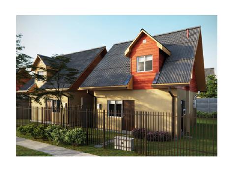 Una casa moderna con techo a dos aguas y un diseño atractivo.