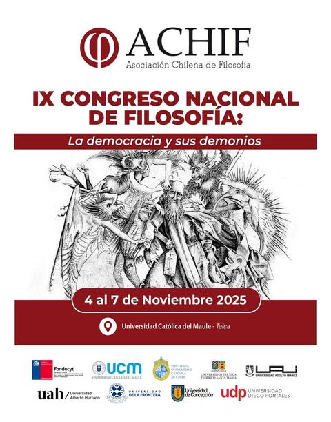 Un afiche del IX Congreso Nacional de Filosofía que se realizará en Talca.