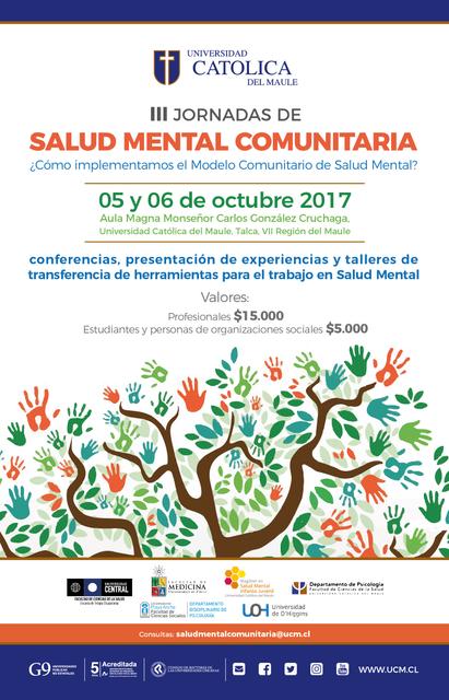 Cartel informativo sobre las III Jornadas de Salud Mental Comunitaria realizadas en octubre de 2017.
