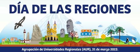 Una ilustración que celebra el Día de las Regiones con paisajes y monumentos representativos.
