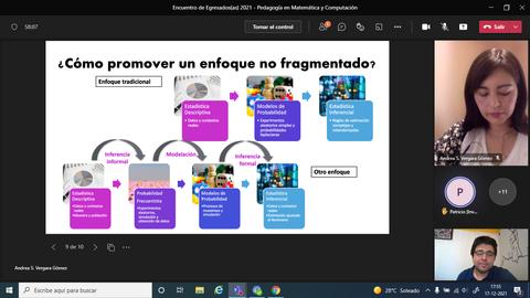 La imagen muestra una presentación sobre enfoques en la enseñanza de matemáticas y computación, con diferentes métodos y modelos ilustrados.
