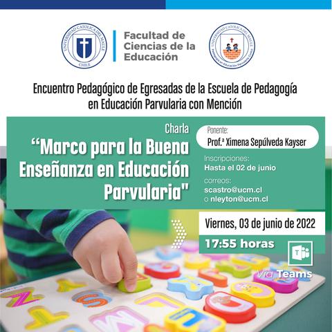 Anuncio sobre una charla educativa en una facultad de ciencias de la educación.