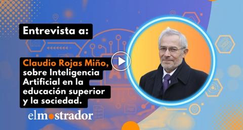 Imagen promocional de una entrevista sobre inteligencia artificial en la educación superior.