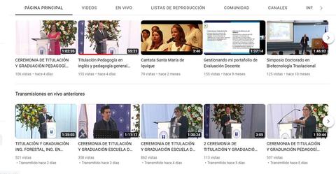 Una serie de videos relacionados con ceremonias de titulación y graduación en educación.