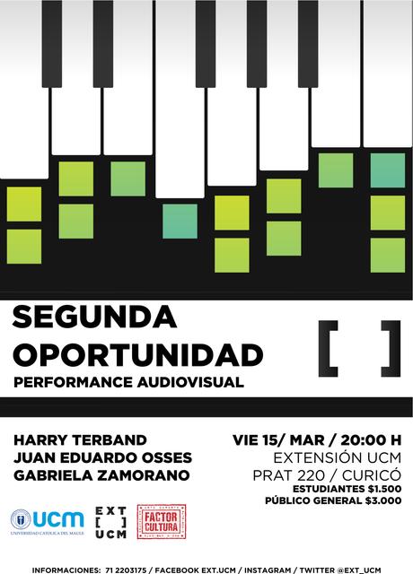 Anuncio de una performance audiovisual titulada 'Segunda Oportunidad'.