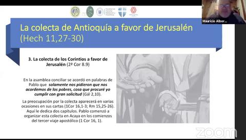 Presentación sobre la colecta de Antioquía a favor de Jerusalén en un contexto religioso.