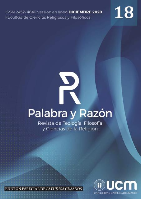 Portada de la revista 'Palabra y Razón', enfocada en teología y filosofía.