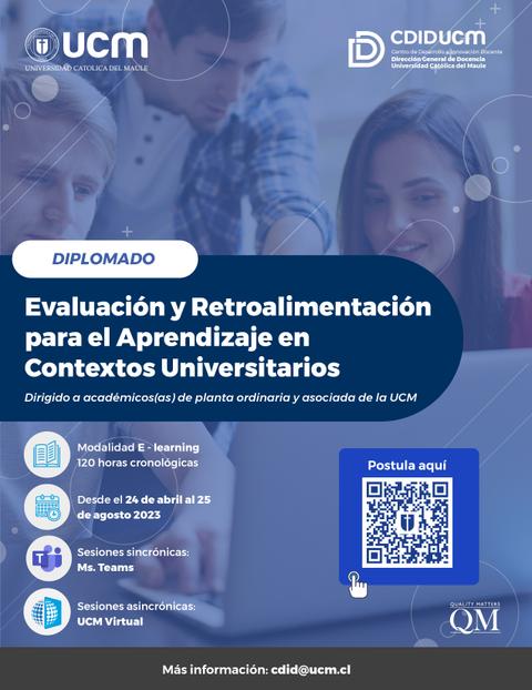 Diplomado sobre evaluación y retroalimentación en contextos universitarios.