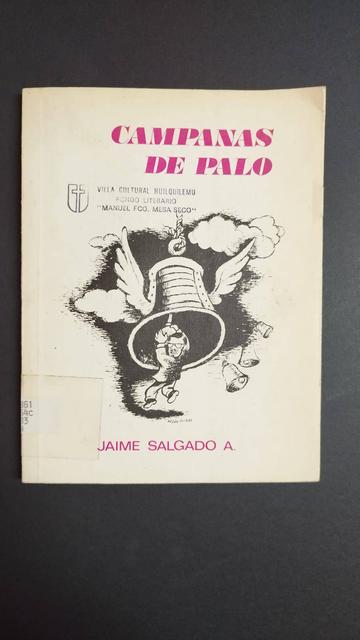 Un libro titulado 'Campanas de Palo' con una ilustración de una campana y un personaje en la portada.