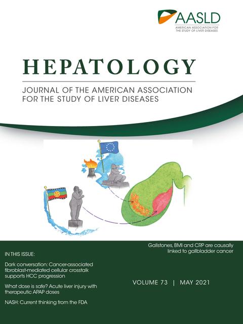La imagen es una portada de la revista Hepatology del American Association for the Study of Liver Diseases.