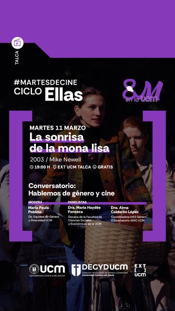 Charla sobre la película 'La sonrisa de la Mona Lisa' en el contexto del Día Internacional de la Mujer.