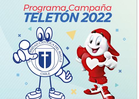 La imagen muestra dos personajes animados que representan la campaña Teletón 2022 en Chile.
