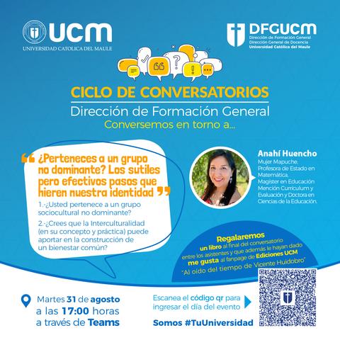 Evento de conversación sobre identidad y grupos sociales, organizado por la Universidad Católica del Maule.