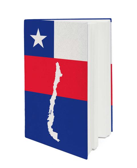 Un cuaderno con la imagen de la bandera de Chile en su portada.