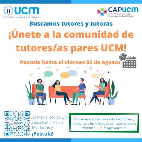 Convocatoria para unirse a la comunidad de tutores en la Universidad Católica del Maule.