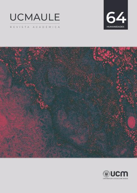 Portada de la revista académica UCMAULE, número 64, en tonos oscuros con detalles en color rosa.