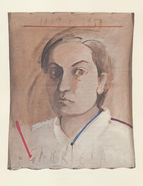 Retrato en acuarela de una persona con rasgos serenos y expresión introspectiva.