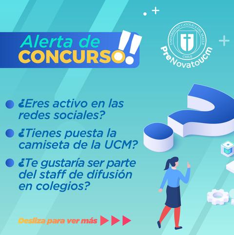 Una alerta de concurso que invita a participar si se está activo en redes sociales y se porta la camiseta de la UCM.