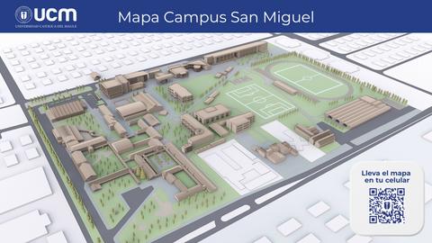 Este es un mapa en 3D del Campus San Miguel de la UCM.