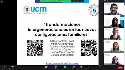 Una presentación sobre transformaciones intergeneracionales en las nuevas configuraciones familiares en un entorno virtual.