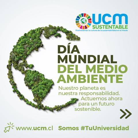 La imagen celebra el Día Mundial del Medio Ambiente e invita a actuar por un futuro sostenible.