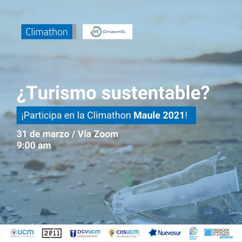Anuncio de un evento sobre turismo sustentable a realizarse en marzo de 2021.