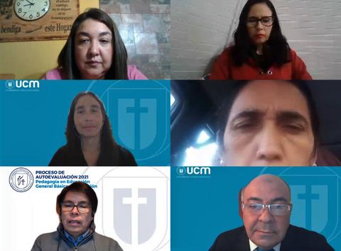 Reunión virtual con seis participantes en un formato de videoconferencia.