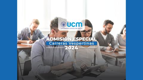 Anuncio sobre la admisión especial de carreras vespertinas para el año 2024.