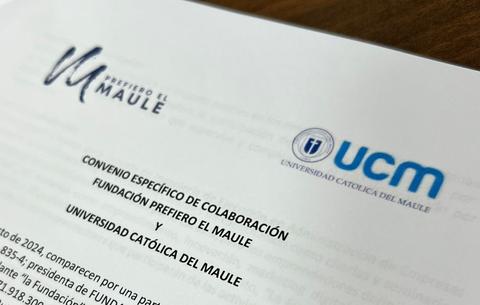 Documento que detalla un convenio de colaboración entre la Fundación Preferido El Maule y la Universidad Católica del Maule.
