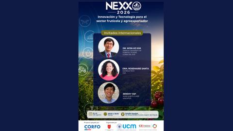 Cartel del evento NEXX 2026 sobre innovación y tecnología en el sector frutal y agroexportador.