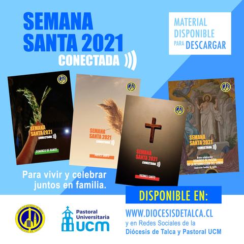 Imagen promocional sobre la Semana Santa 2021 con distintos materiales disponibles para descargar.