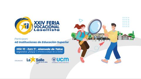 Cartel de la XXIV Feria Vocacional Lasallista que se llevará a cabo en Talca.