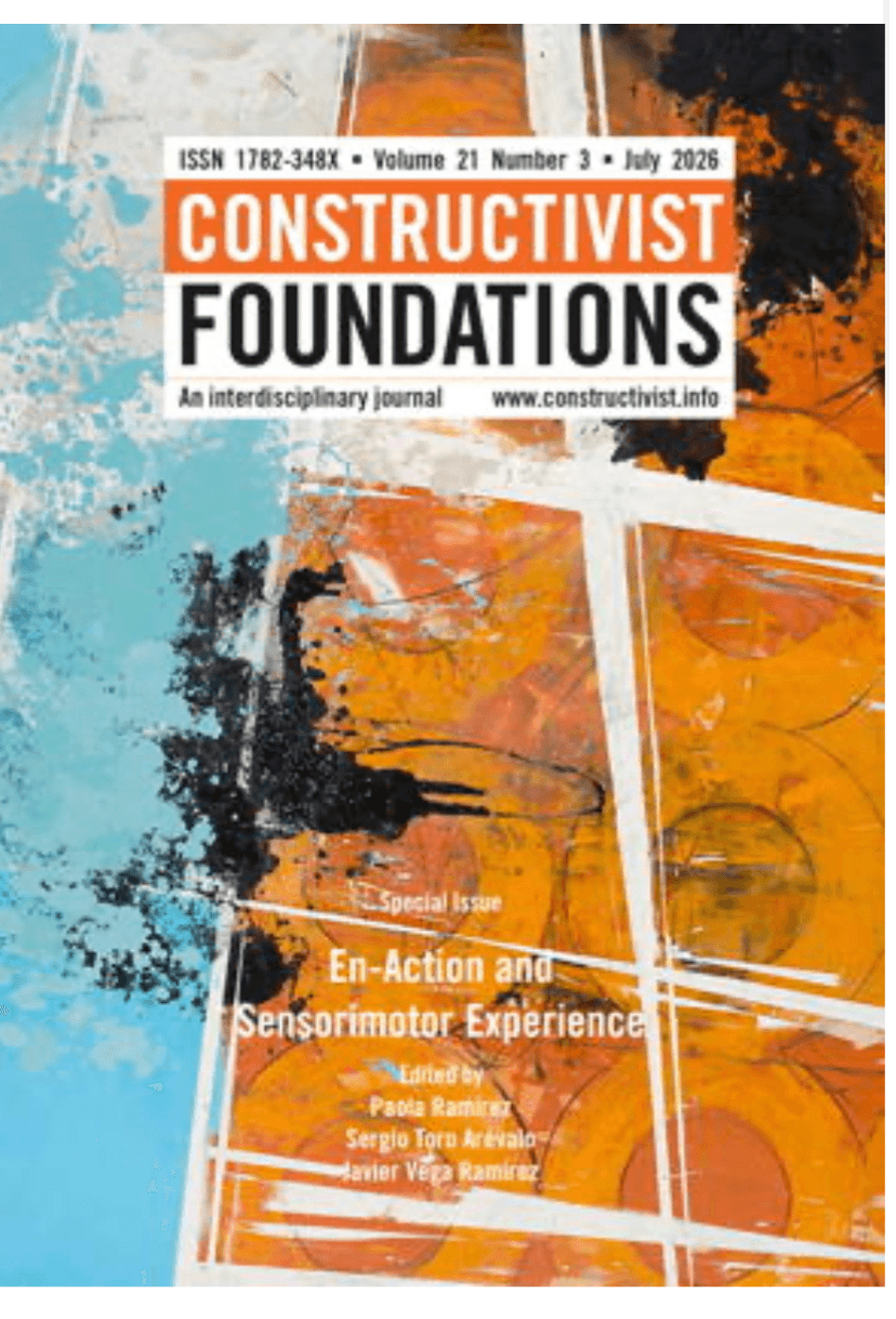 Portada de una revista interdisciplinaria con colores vibrantes y abstractos.