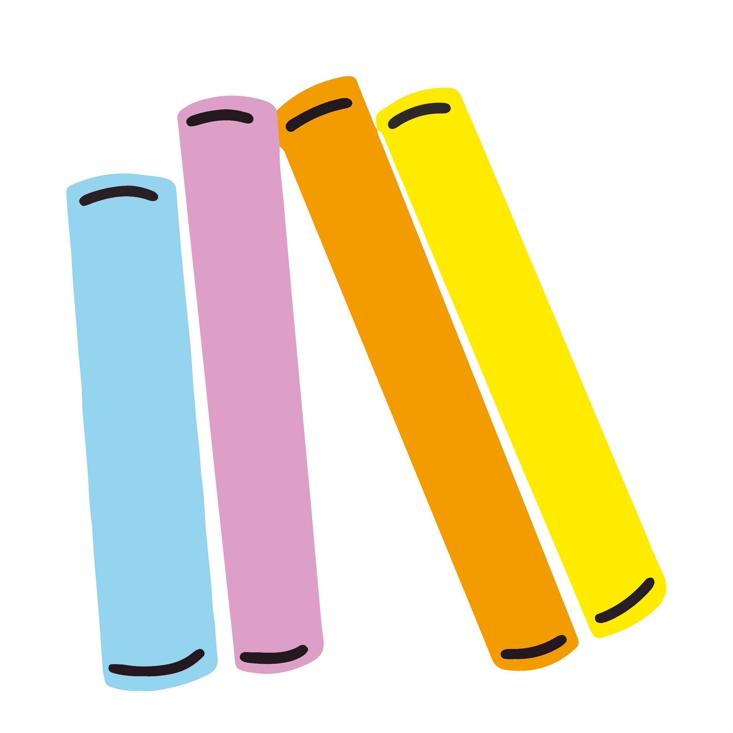 Un grupo de libros de colores apilados sobre un fondo negro.