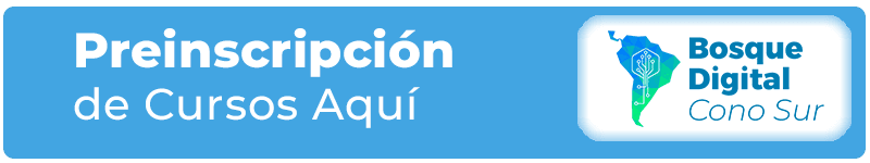 Banner promocional para preinscripción de cursos en Bosque Digital Cono Sur.