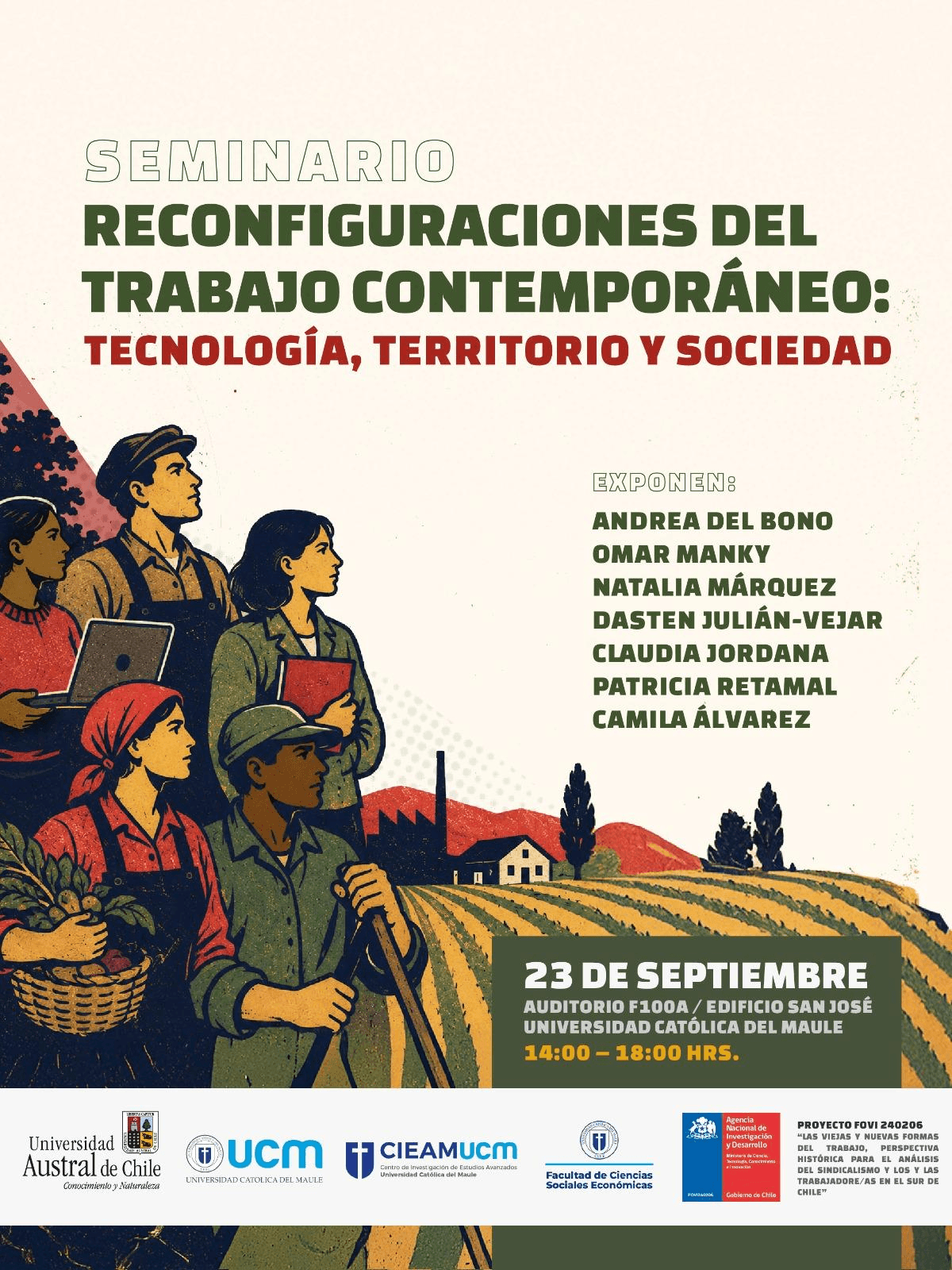 Un seminario sobre trabajo contemporáneo que se llevará a cabo en la Universidad Católica del Maule.