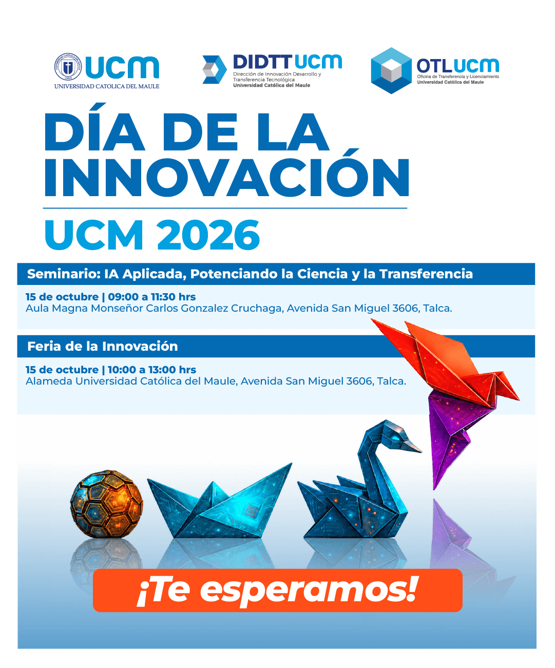 Este es un afiche que promociona el Día de la Innovación de la UCM en 2026.